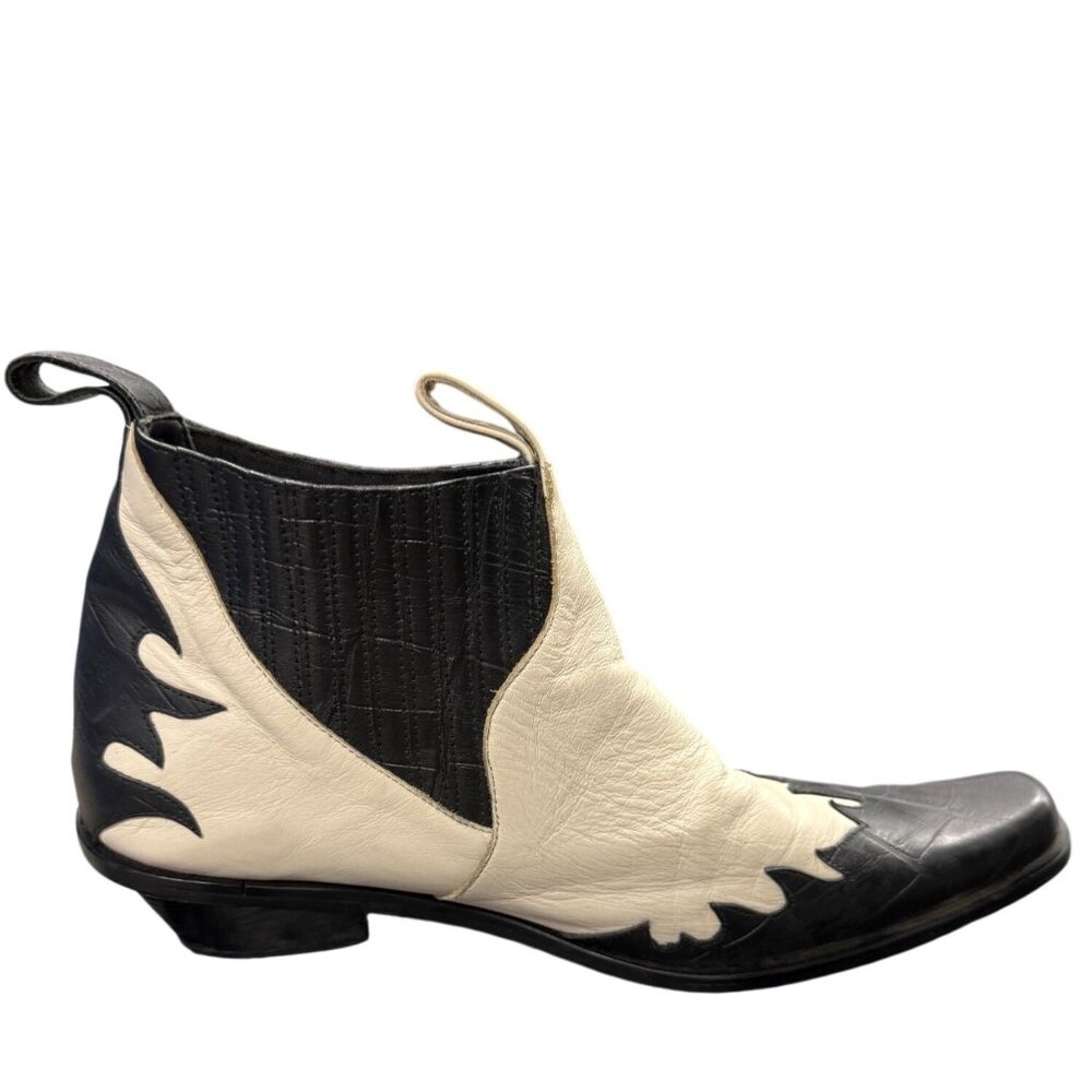 Cruda Sustainable Two Tone Western Ankle Boots Pointed Toe Men's 42 (US 9)